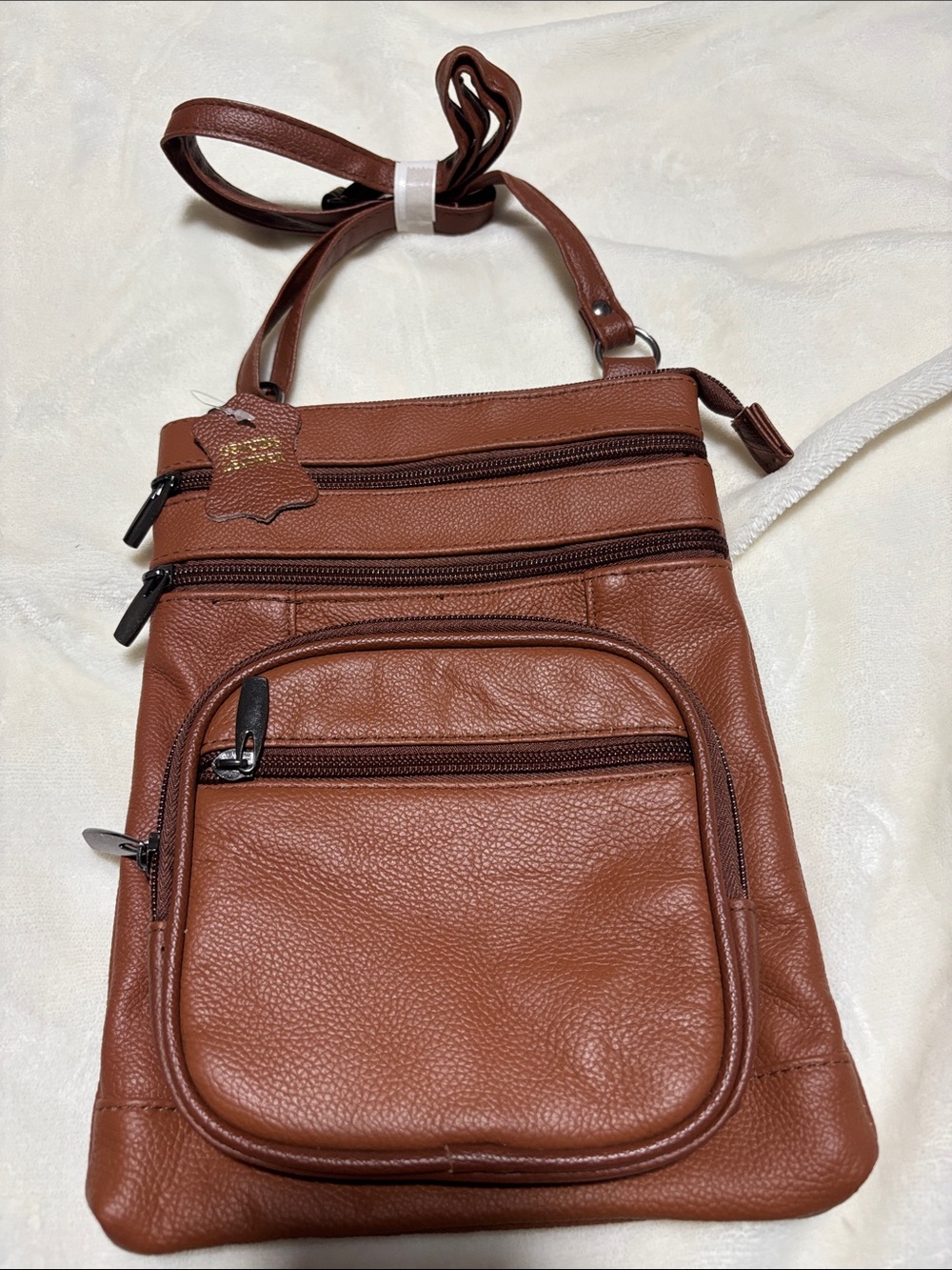 Source Unknown Leather Brown Women's Crossbody Bag